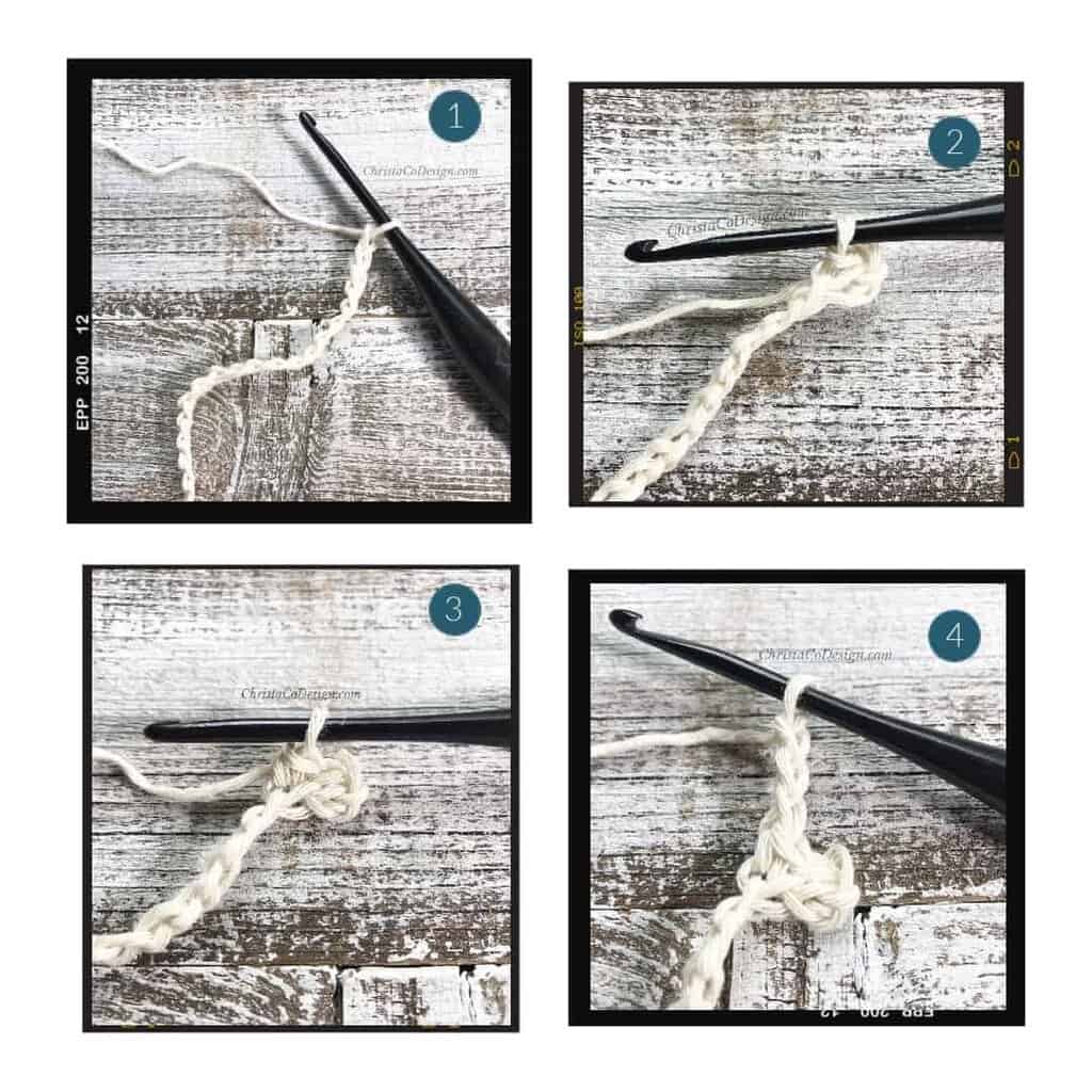 picture of first 4 steps to coaster row 1