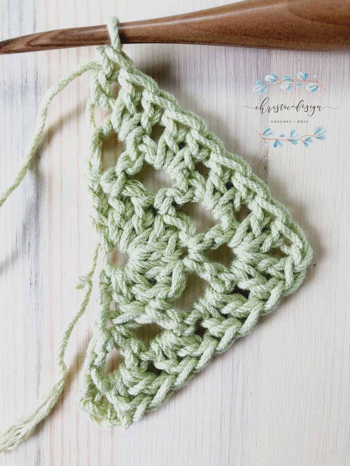 picture of row 3 lilla triangle shawl free crochet pattern