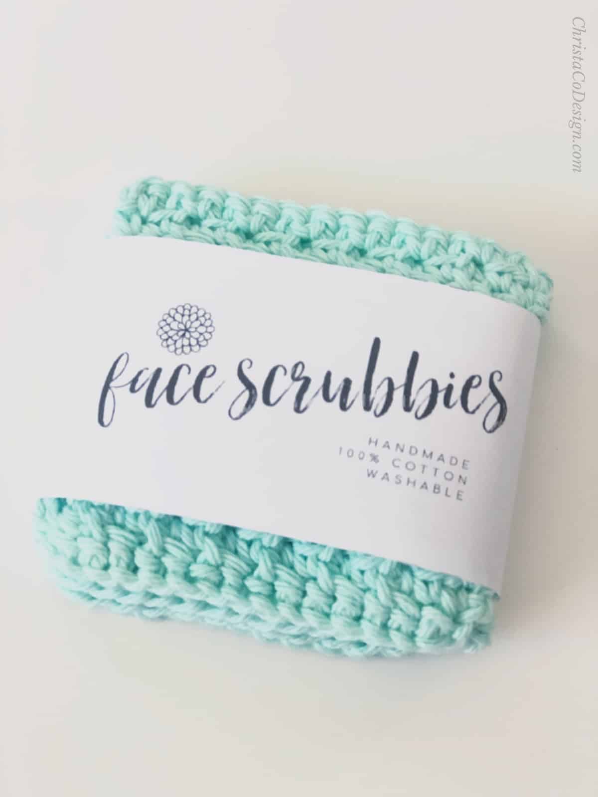 picture of free printable face scrubby labels for crochet scrubby