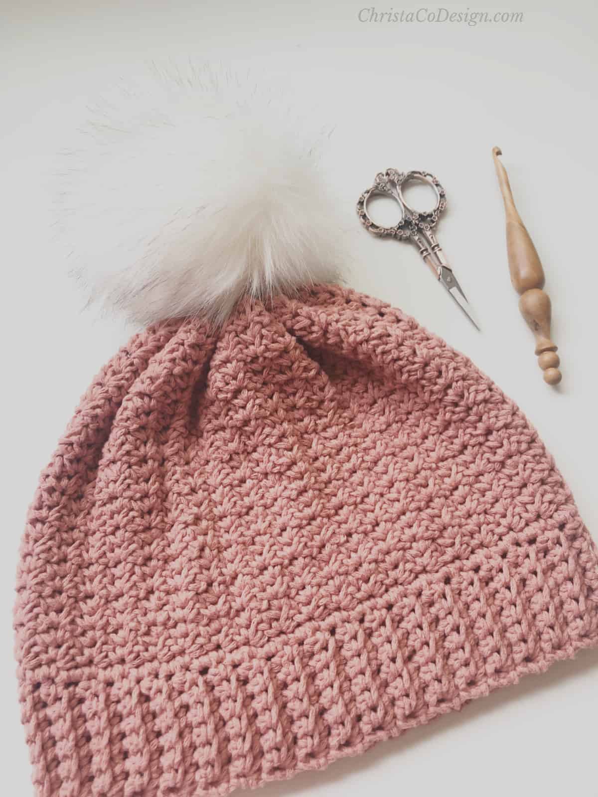 Positano Hat Crochet a Bottom Up Hat Free Pattern ChristaCoDesign