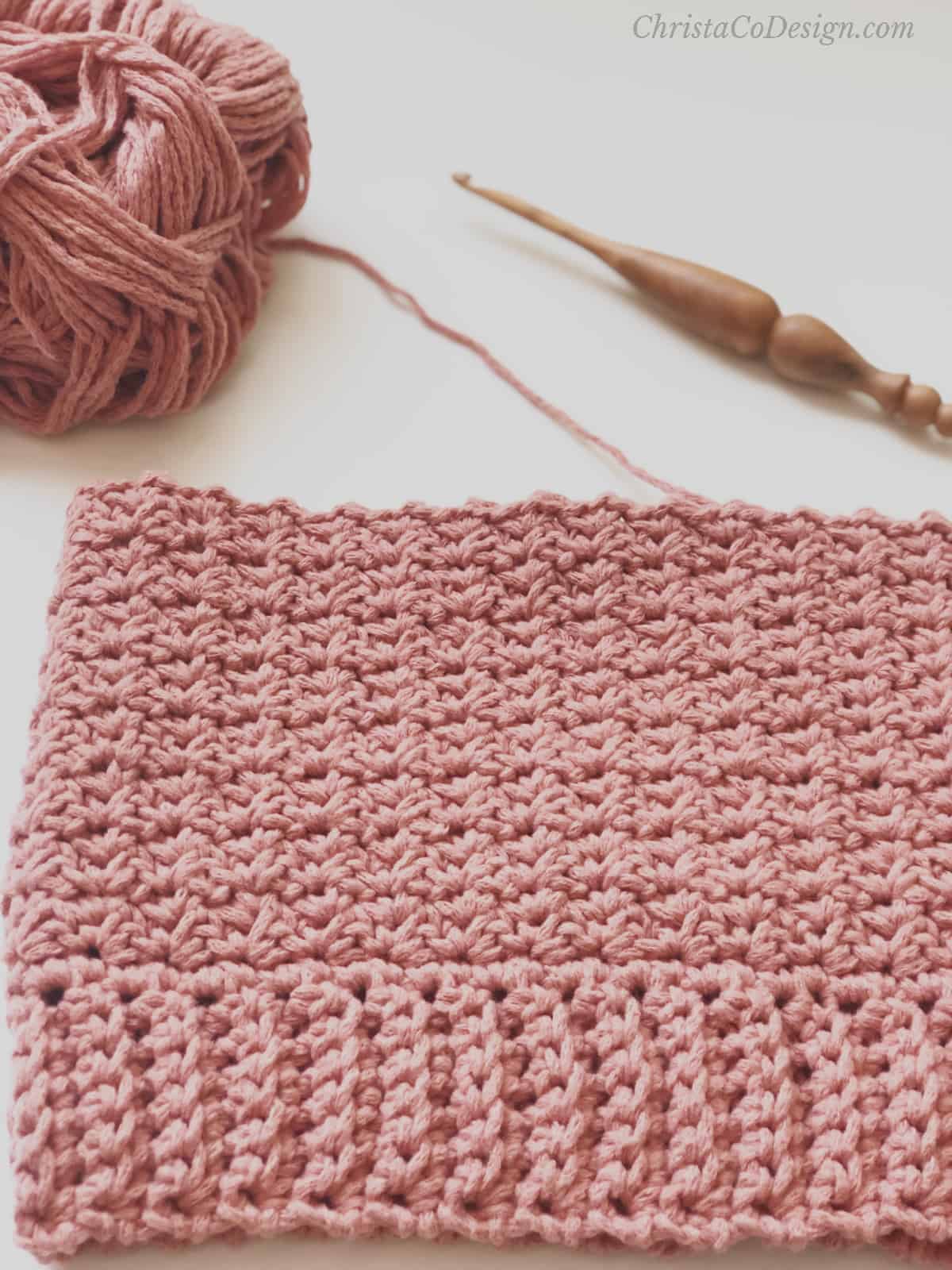 picture of progress bottom up crochet hat