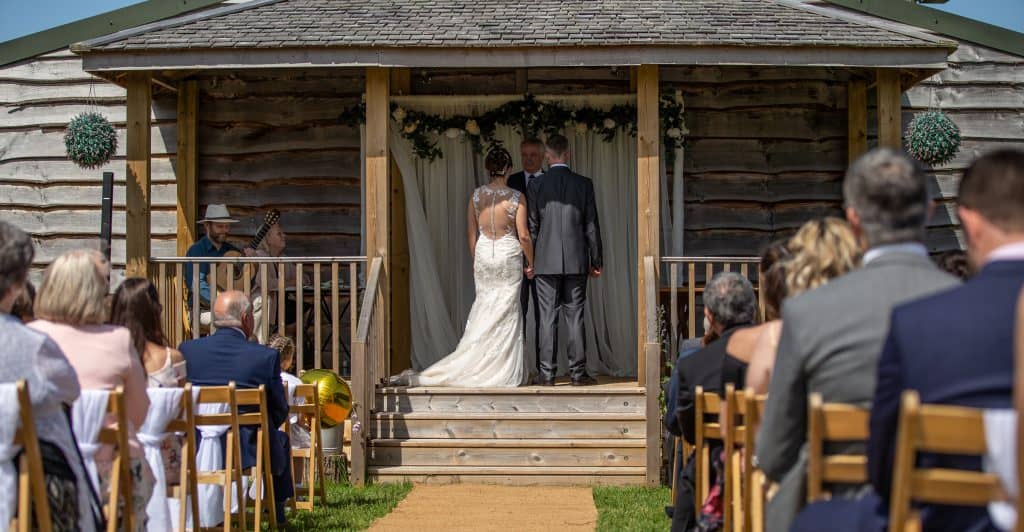 Wedding ceremony at Cott Farm