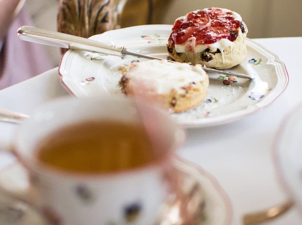 Scones with jam and cream