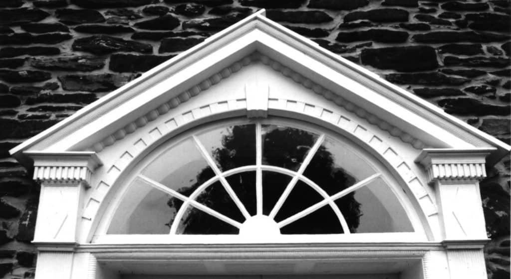 Pediment over a door to the Locktown Stone Church