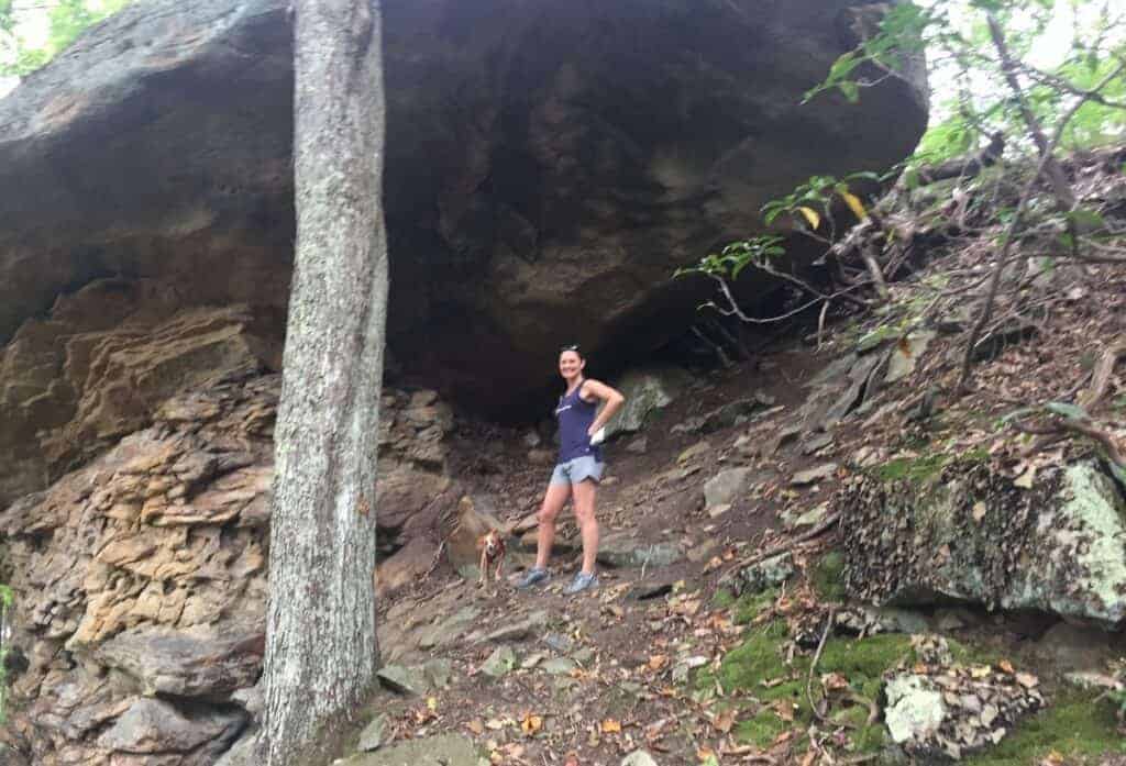 high rock trail under rock