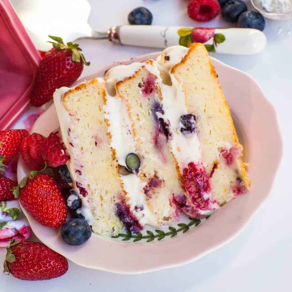 Lemon Berry Mascarpone Cake (video) Tatyanas Everyday Food