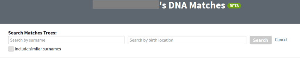 How to search Ancestry DNA matches