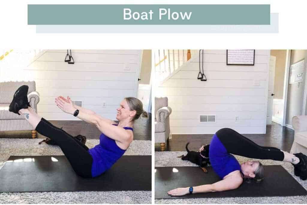 P90X3 Total Synergistics Boat Plow with my dog