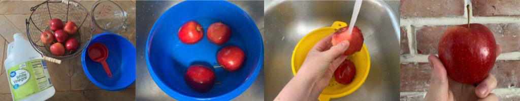 how to wash an apple collage