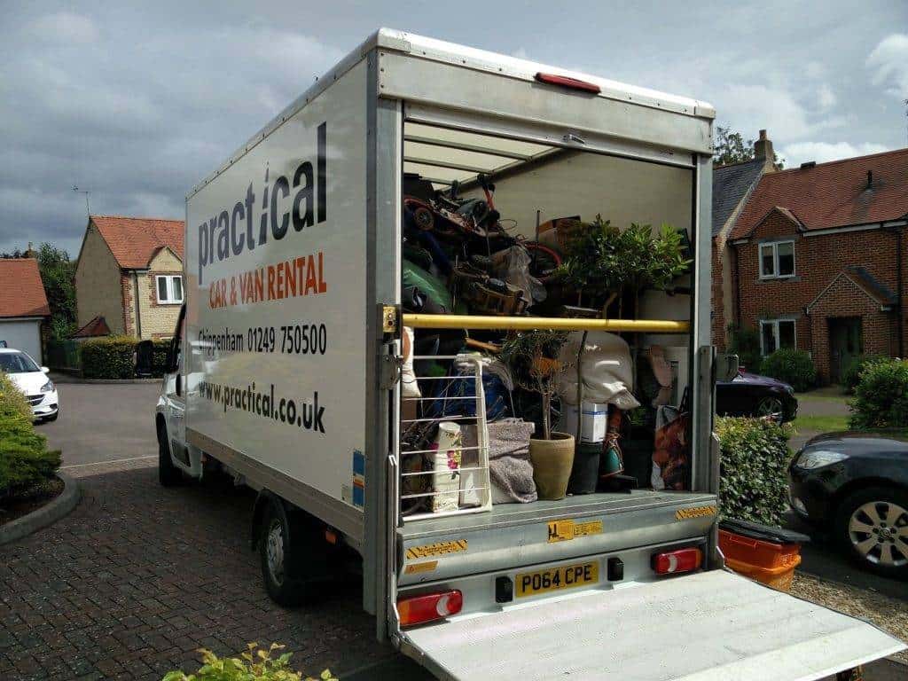 Davids van removal van fully loaded with a customers belongings