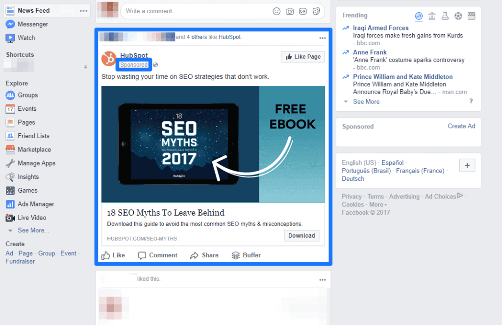 Facebook remarketing graphic