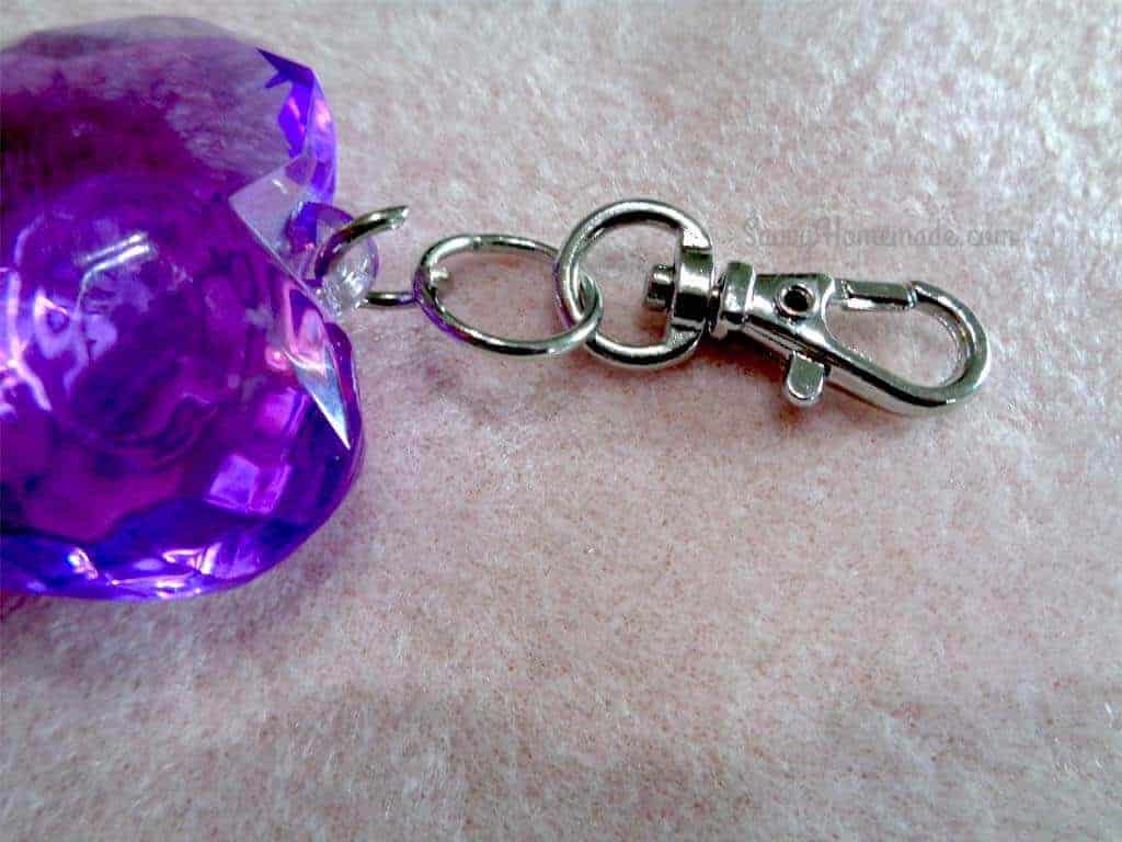 make a beaded keychain with purple heart