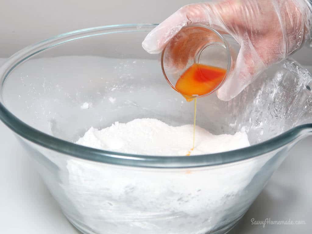 When making bath bombs add your liquid a bit at a time