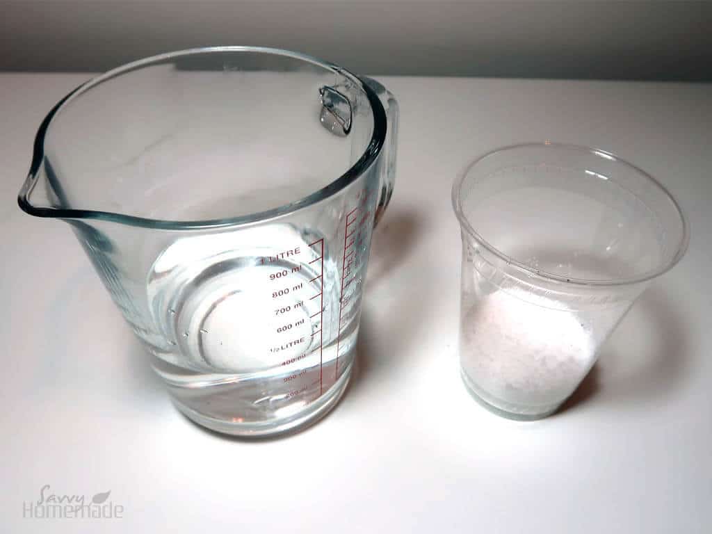 water and sodium hydroxide