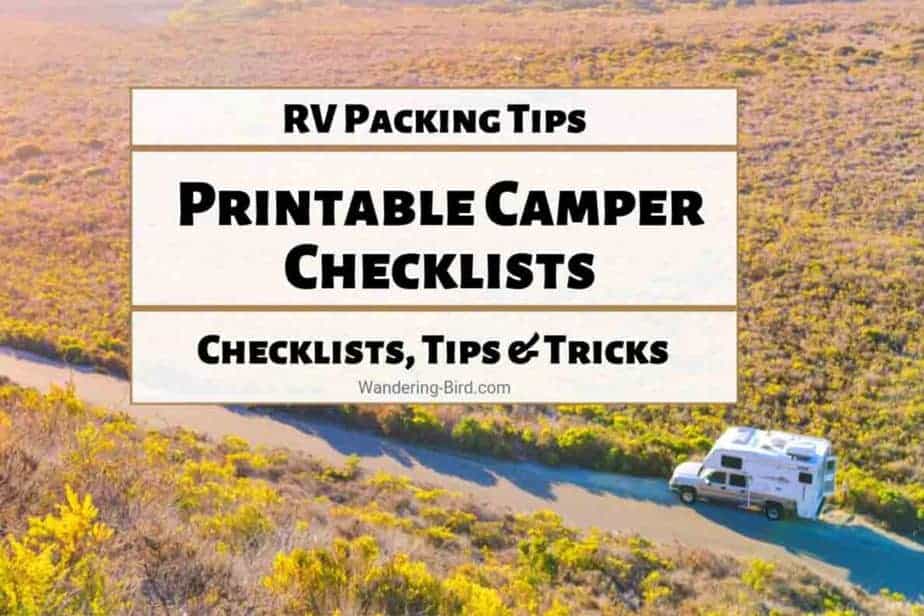 Packing a Camper lists - Motorhome RV Packing tips for beginners -Printable Checklists for RV Life