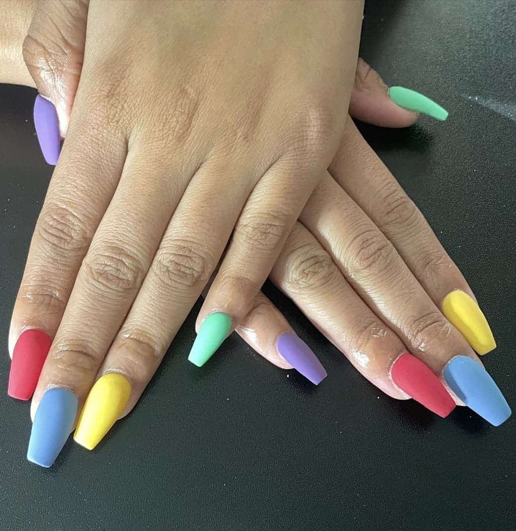 Summer Rainbow Nails