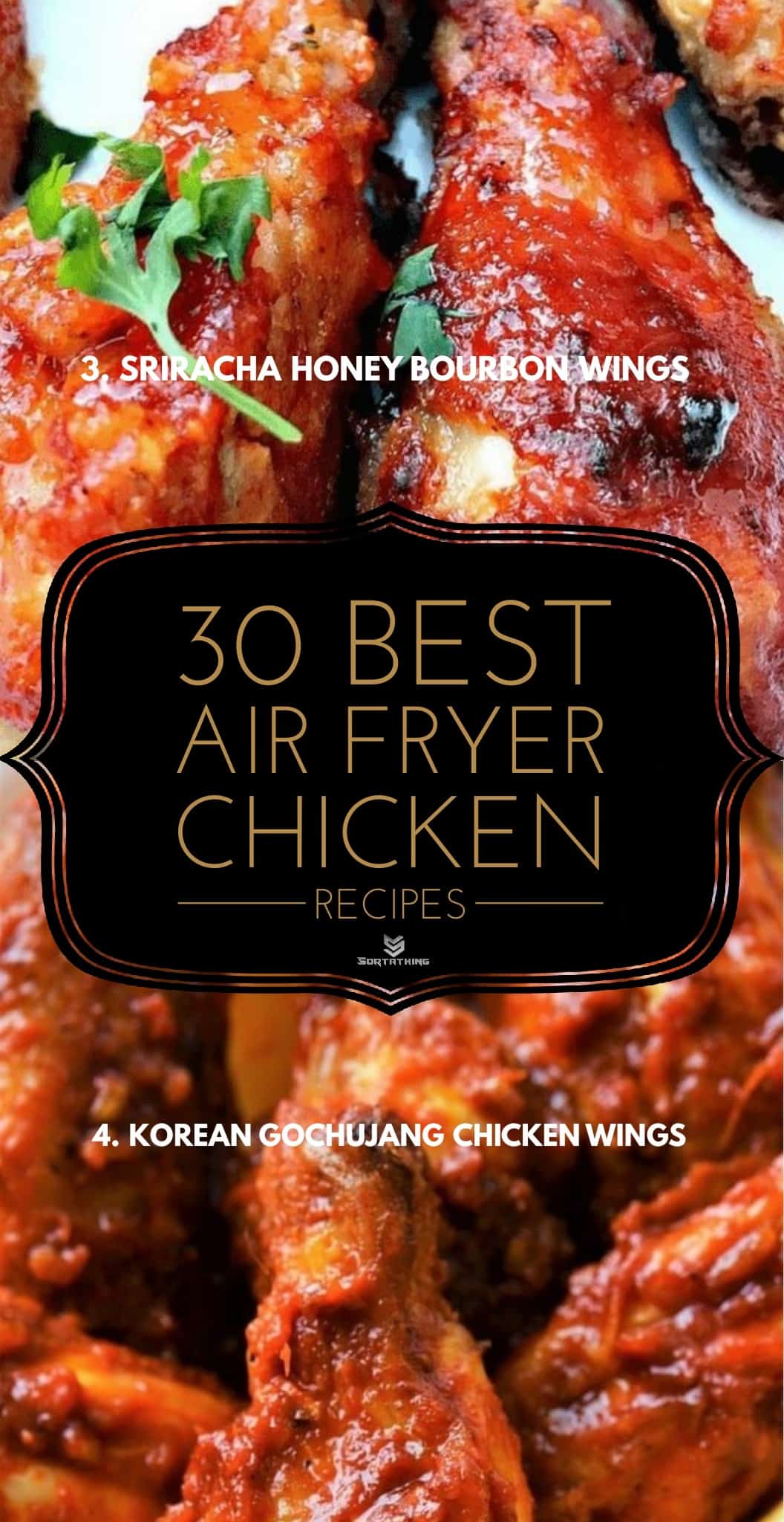 Spicy Sriracha Chicken Wings & Korean Gochujang Chicken Wings Spicy Sriracha Chicken Wings