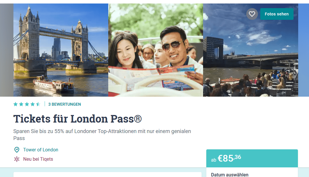 Screenshot Deal London City Pass günstig ab 85,36€ - Sightseeing Tour richtig planen Screenshot Deal London City Pass günstig ab 85,36€ - Sightseeing Tour richtig planen