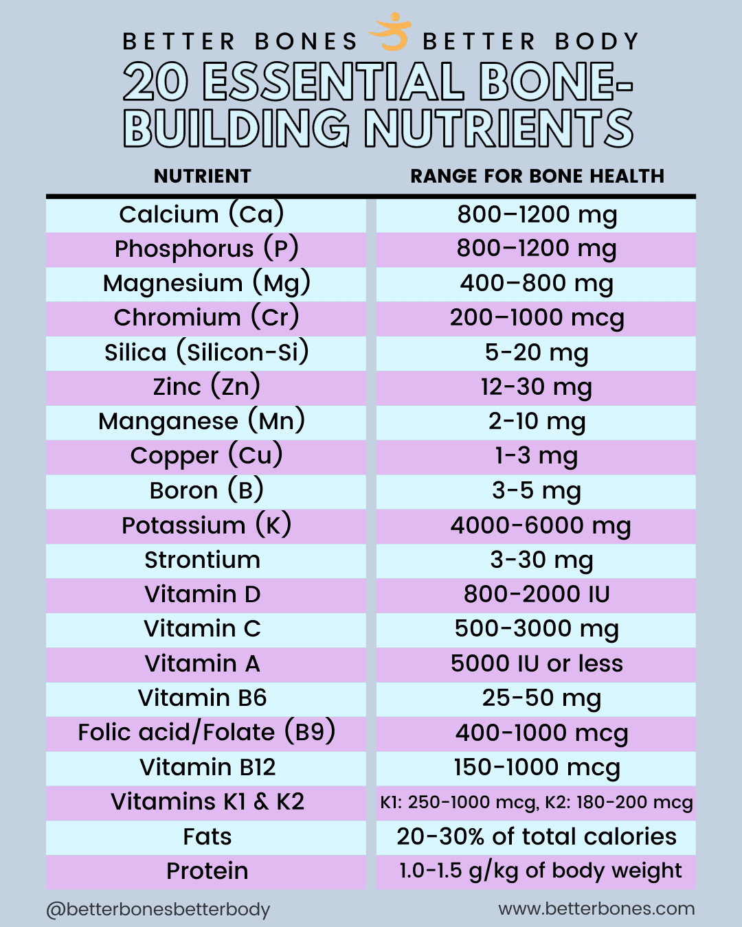 20 Key Bone Building Nutrients For Building Strong Bones