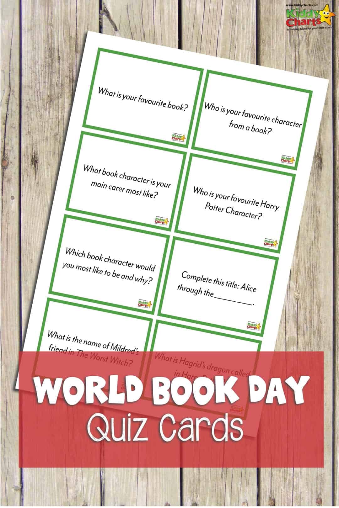 World Book Day Quiz cards are a great way to encourage kids to talk about their favourite books and characters - why don't you print them out today! #worldbookday #reading #kids #free #printables #learning