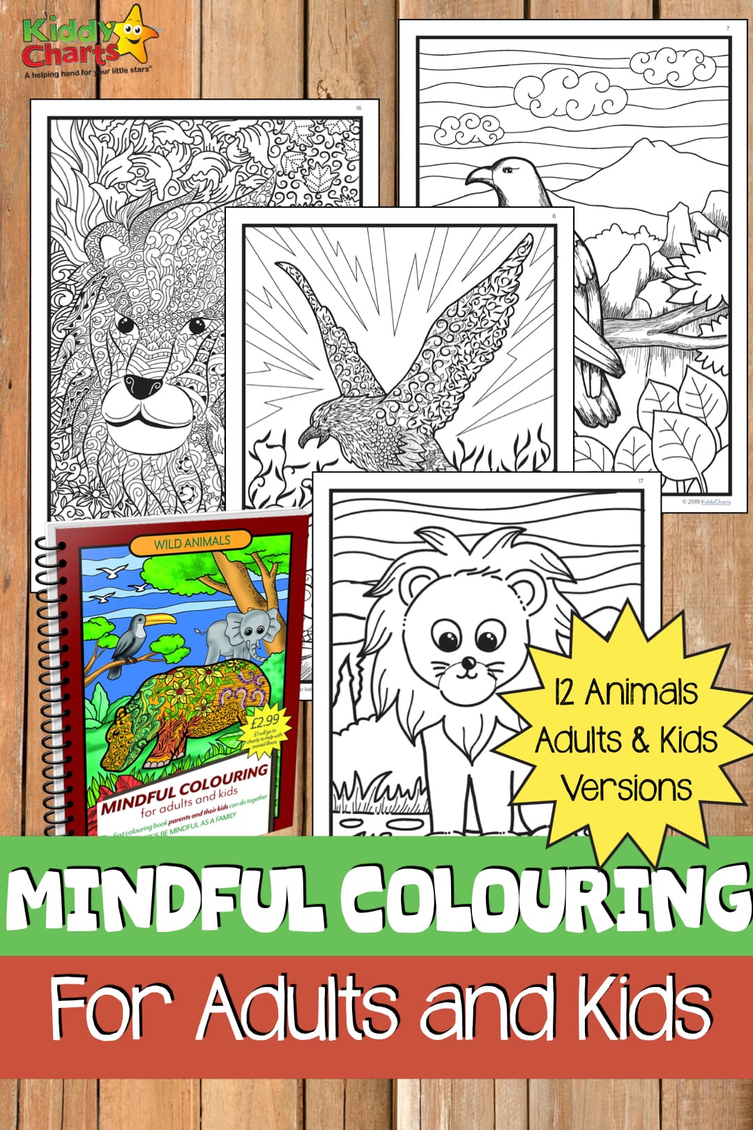 Enjoy 24 pages of colouring fun with our wild animals mindfulness colouring book - all for the price of a coffee. £1 of which goes to Rethink, the mental health charity.