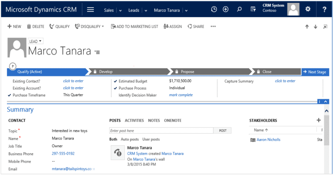 Microsoft Dynamics CRM Microsoft CRM Overview