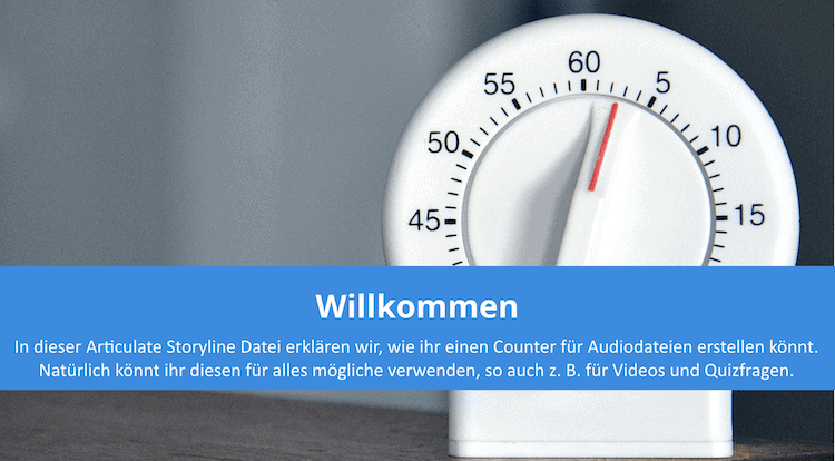 Articulate Storyline Counter für Audio oder Videos