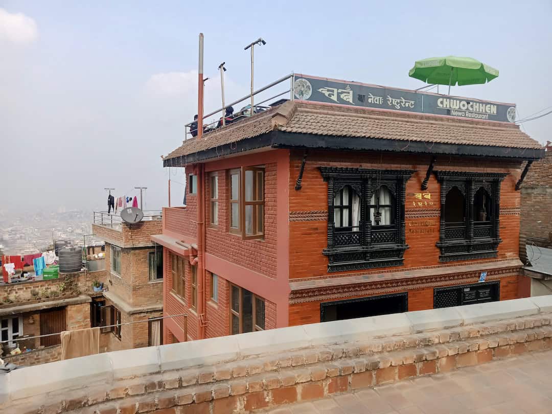 Dachterrasse in der Altstadt von Kirtipur