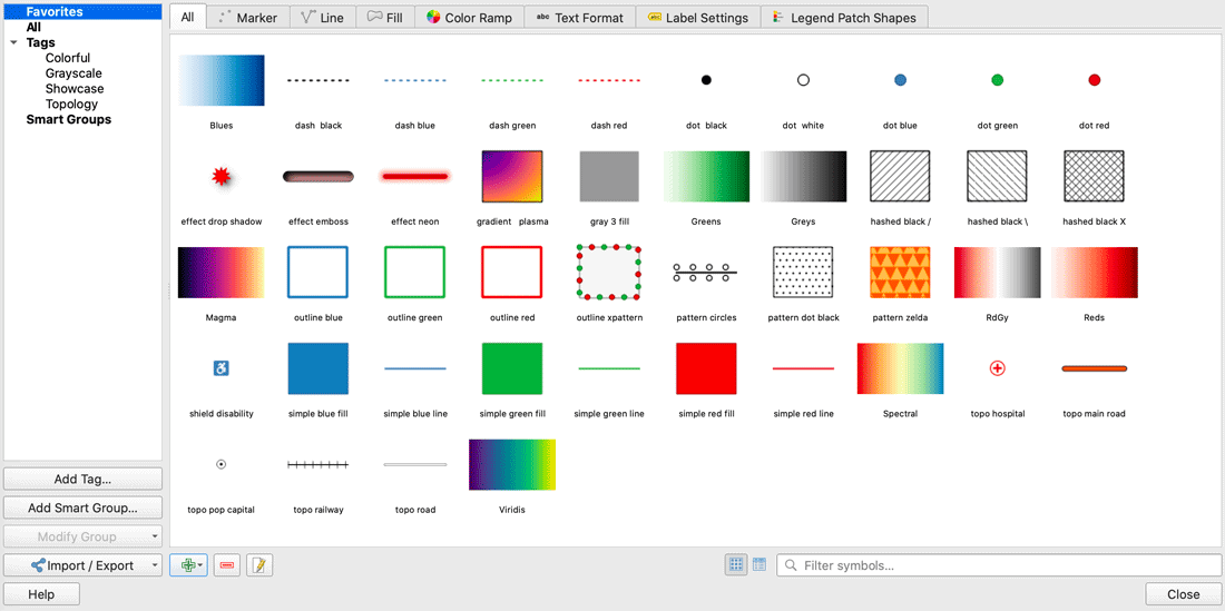 QGIS Style Manager