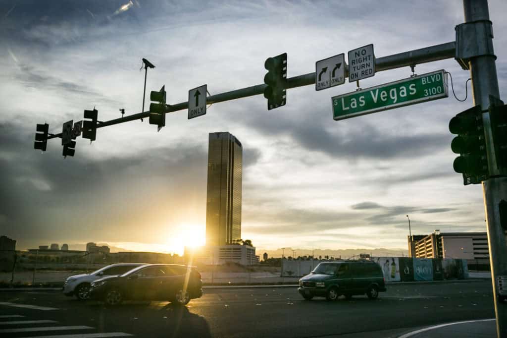 Sunset over the Trump Tower in Las Vegas