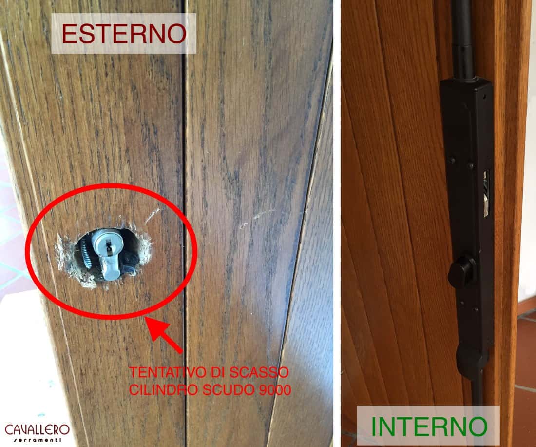 Foto tentativo effrazione scuro in legno