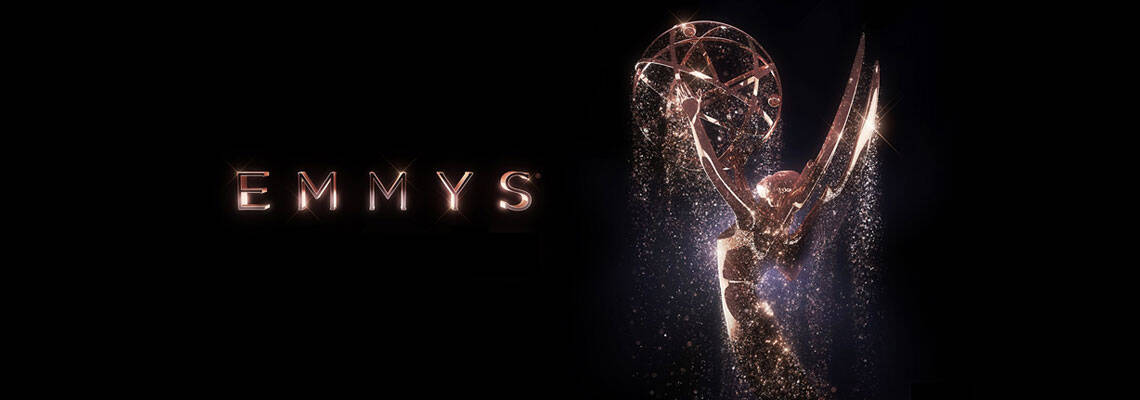 the emmy award next to text saying emmys