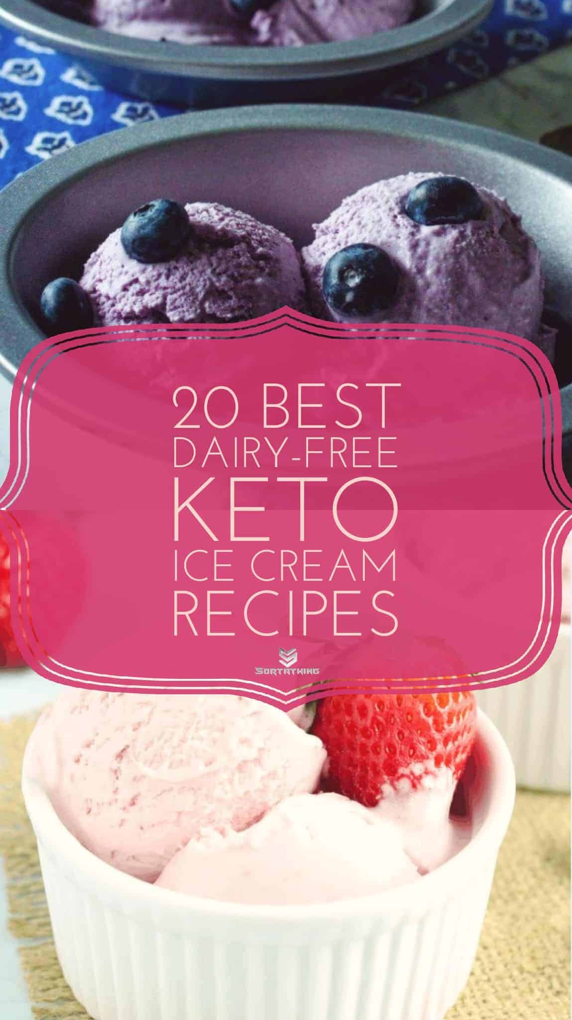 Keto Cream Blueberry Ice Cream and Dairy Free Coconut Strawberry Ice Cream Keto Cream Blueberry Ice Cream and Dairy Free Coconut Strawberry Ice Cream