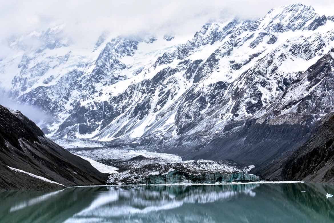 The Hooker Glacier Terminus at Hooker Lake