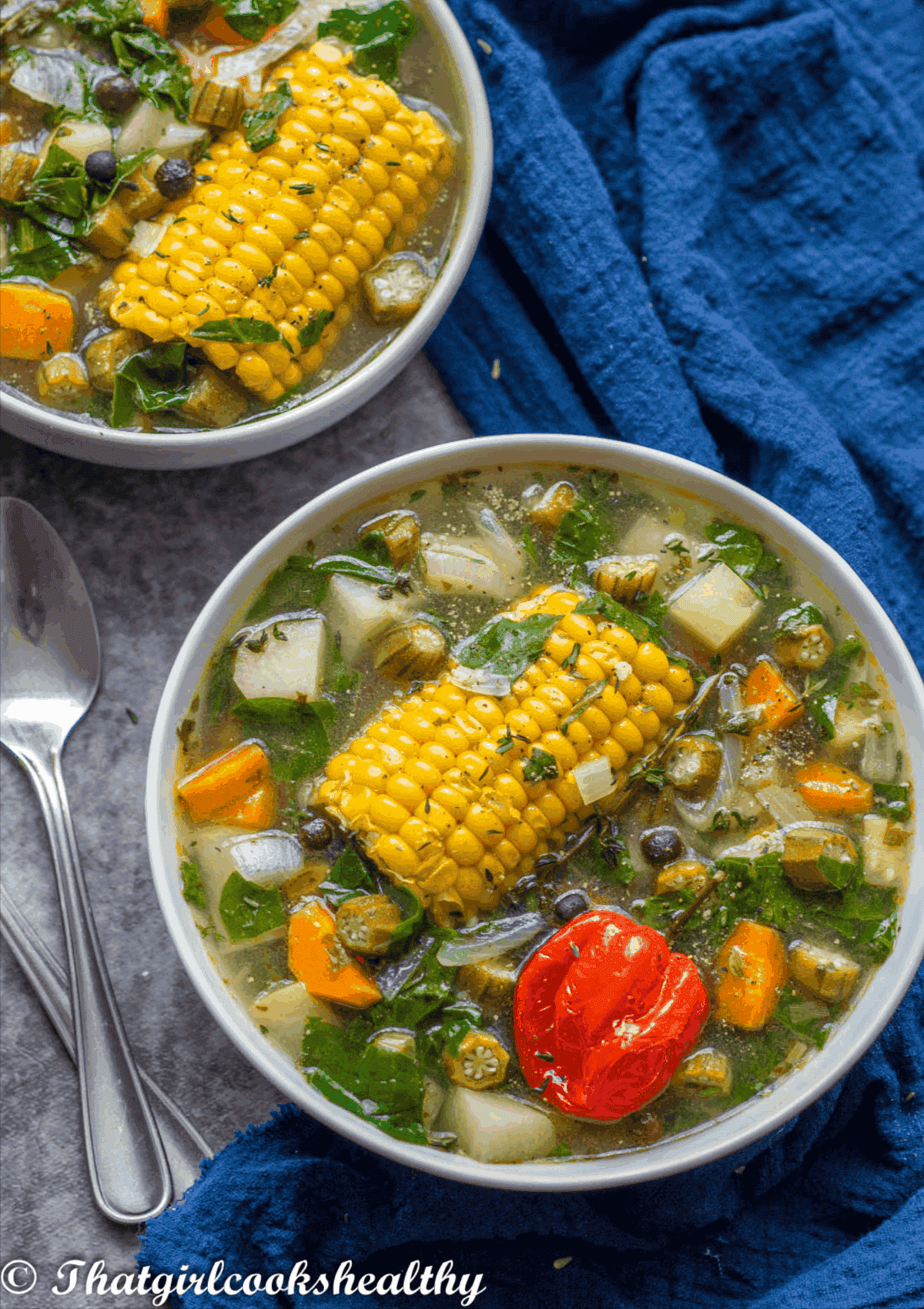 close up of the bowl of soup