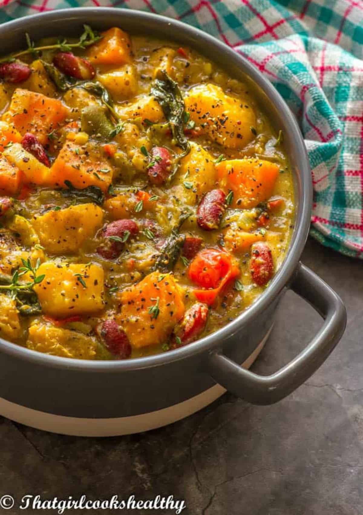 Vegetables in a casserole dish