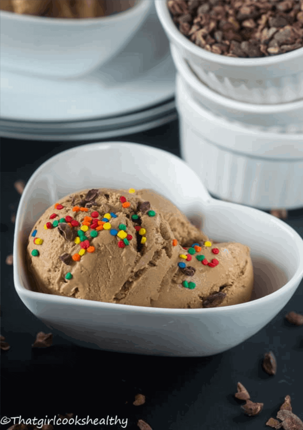 ice cream in a white bowl