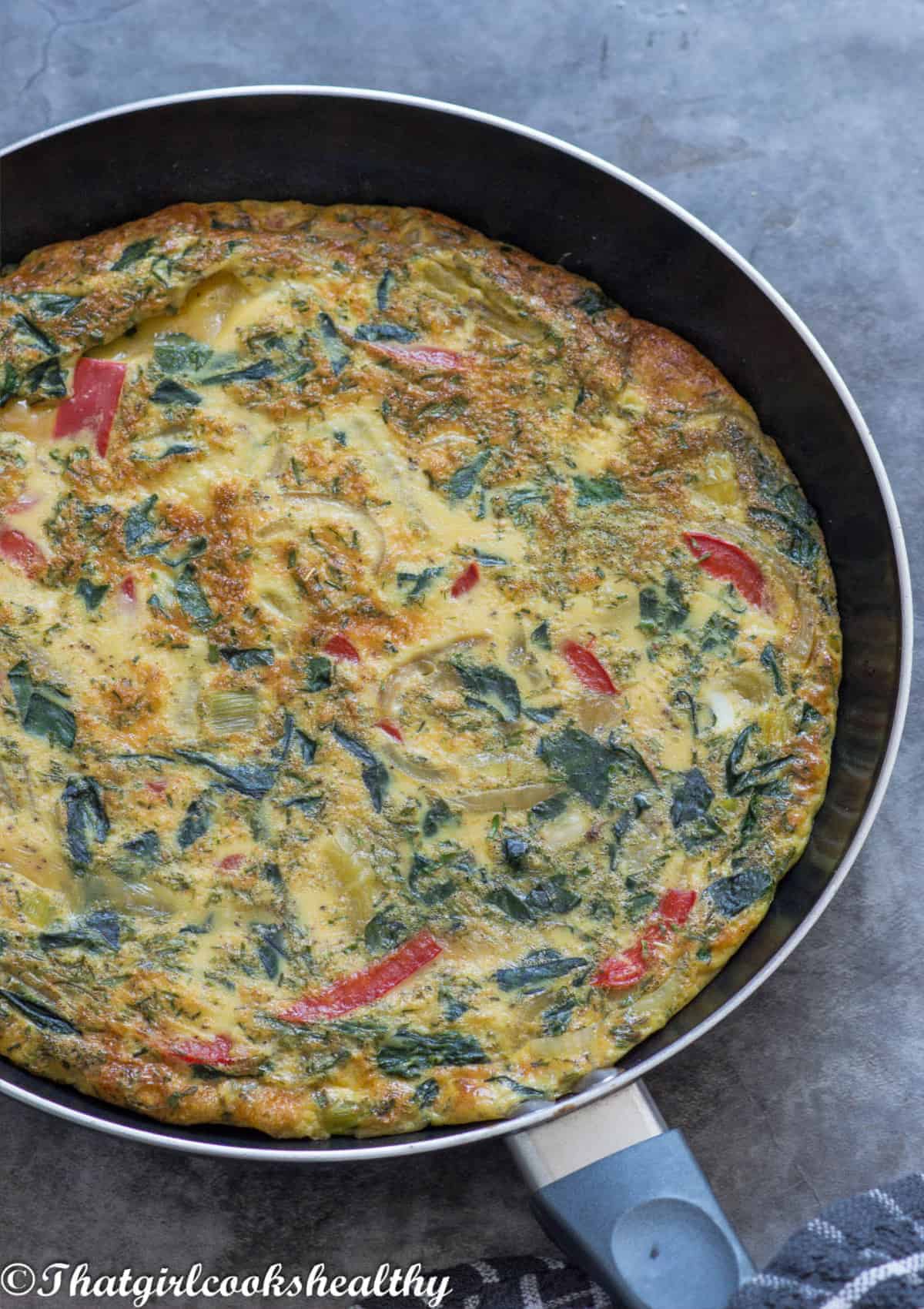Half an omelette in the frying pan