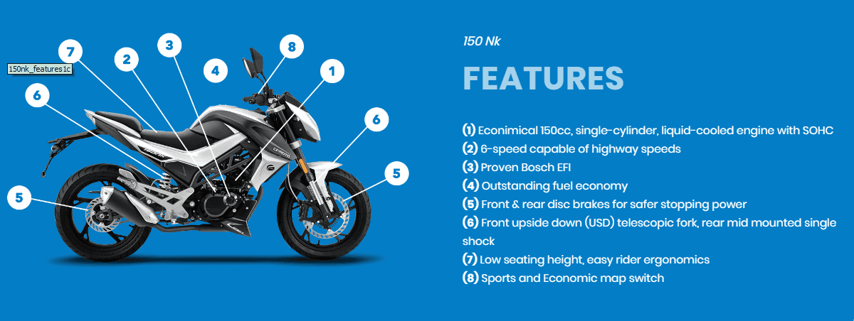 CFMoto 150NK Features