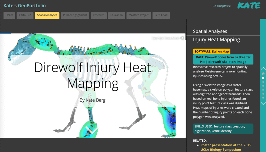 Screenshot from Kate Berg's GeoPortfolio. Taken 15-Feb-2021.
