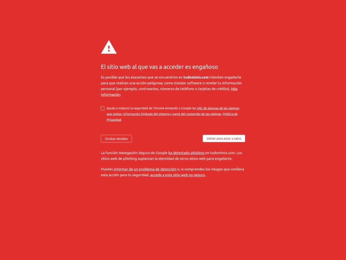 Solucionar Aviso de Seguridad Phising - EL sitio web al que vas a acceder es engañoso Solucionar el Aviso de Seguridad por Phising - EL sitio web al que vas a acceder es engañoso