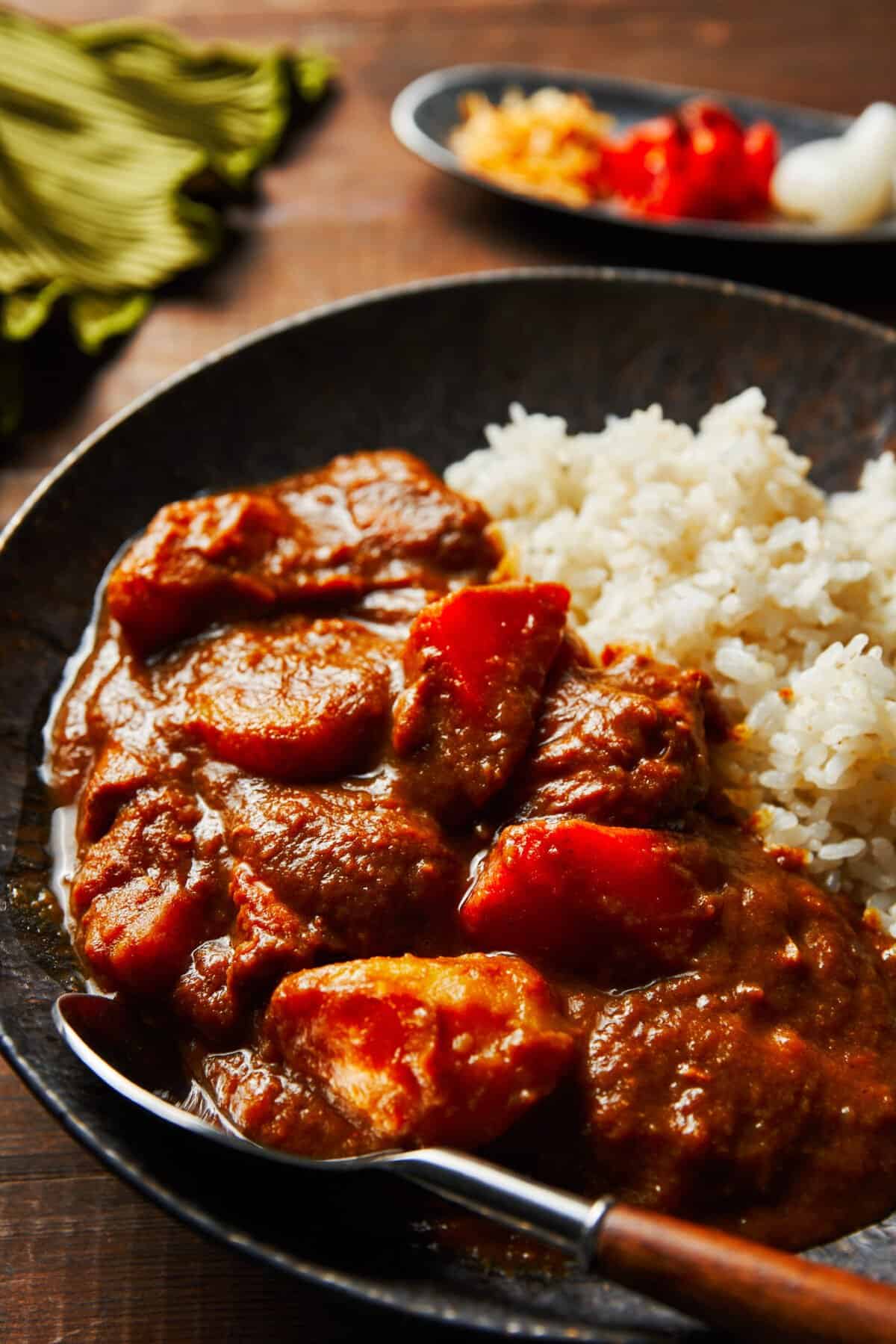 This Japanese Curry made from scratch gets its flavor and thickness through the power of fruits and vegetables. It's the perfect hearty winter meal for groups of kids and grownups alike.