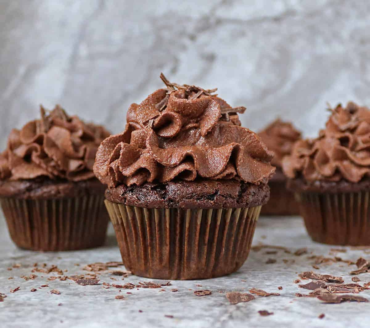 Tasty Easy Vegan Chocolate Cupcakes without any vinegar, lemon juice, or flax eggs.