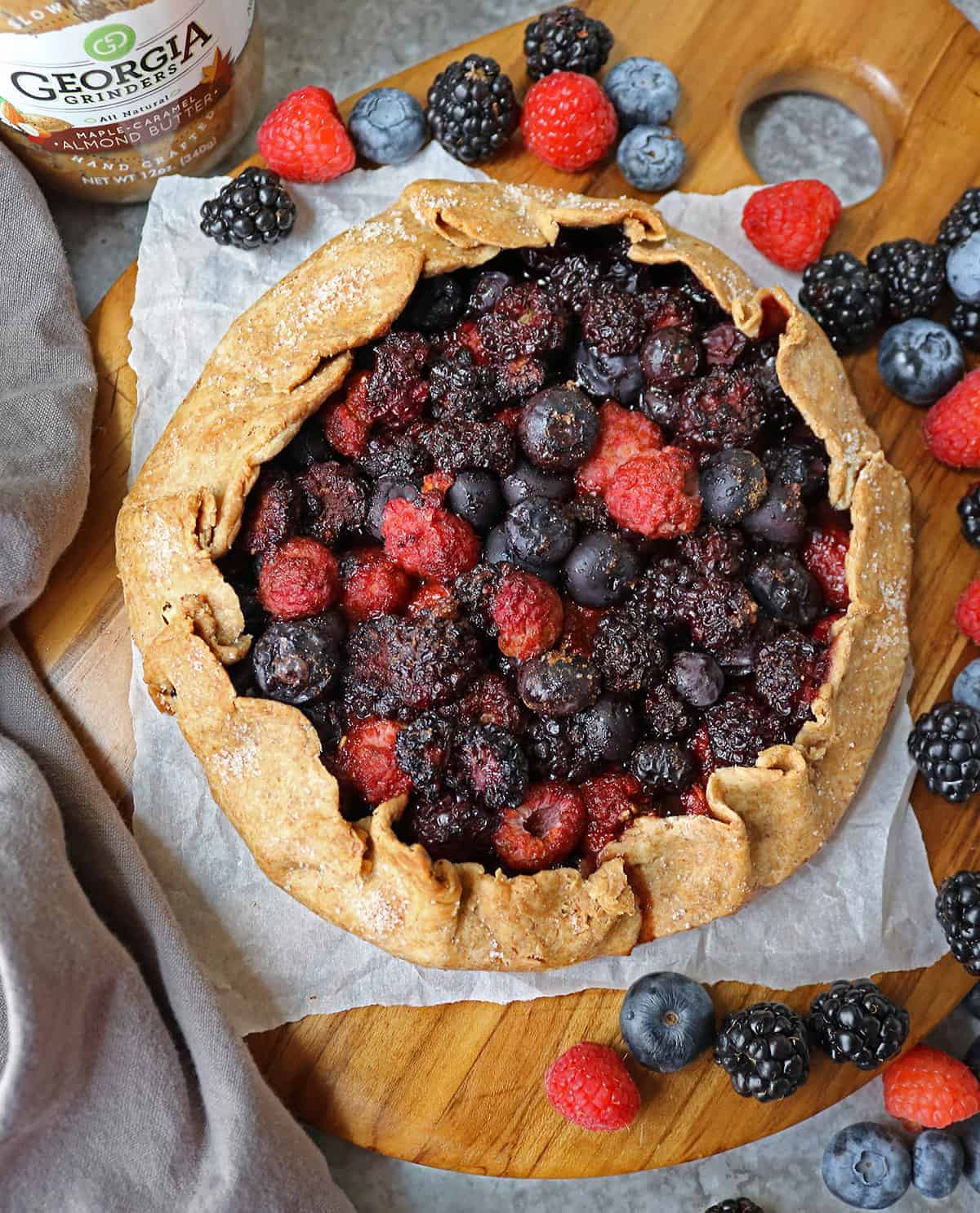 Tasty Easy Berry Galette made with raspberries, blueberries, and blackberries.