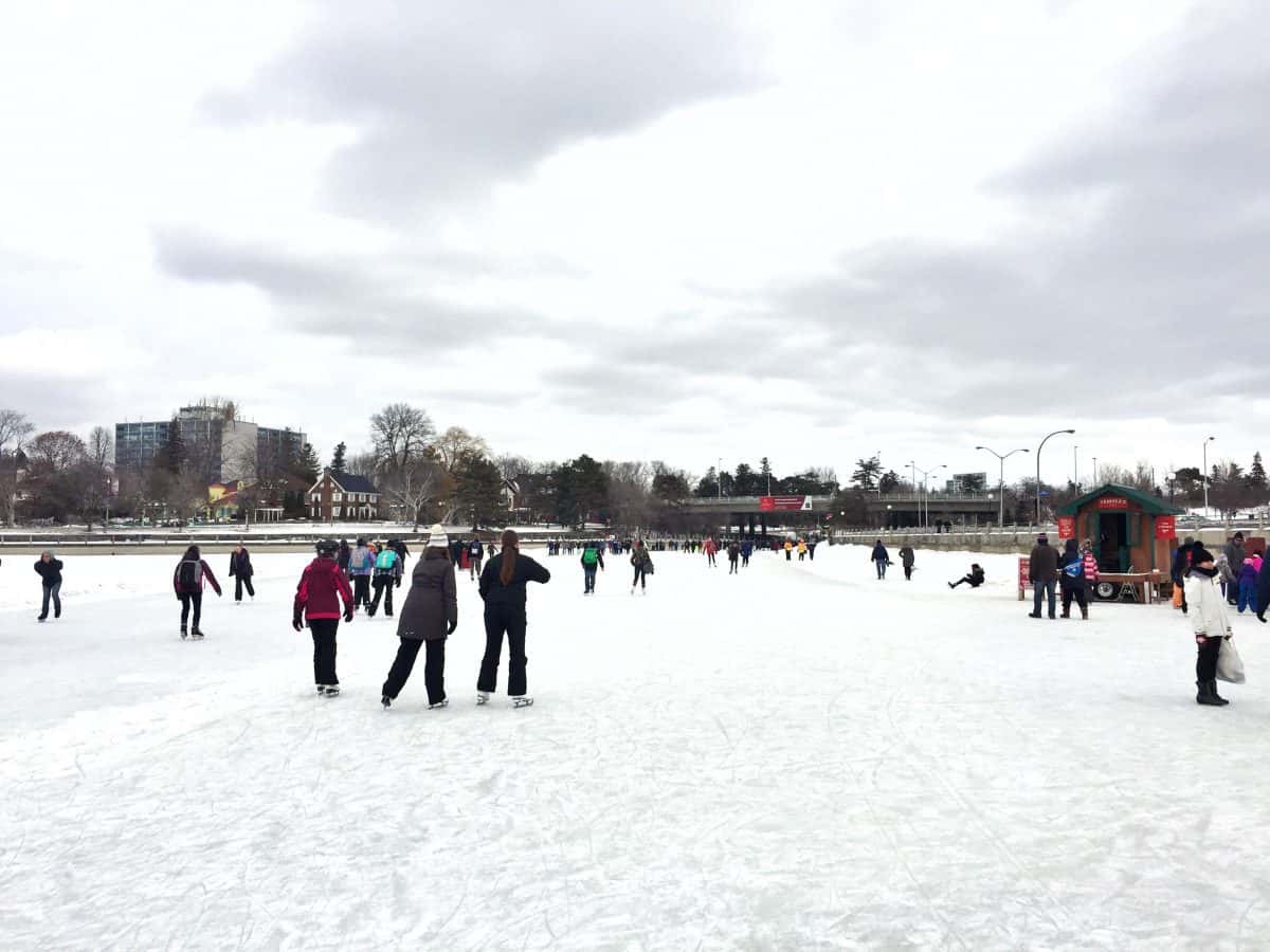 rideau canal during winter in ottawa