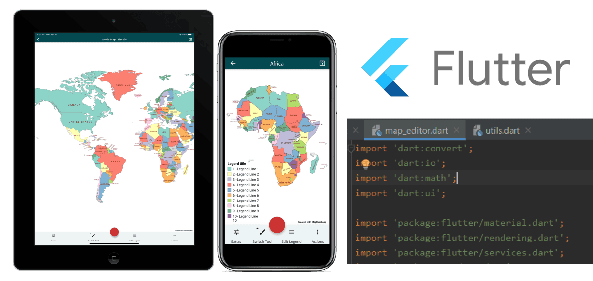 developing the MapChart mobile app with Flutter