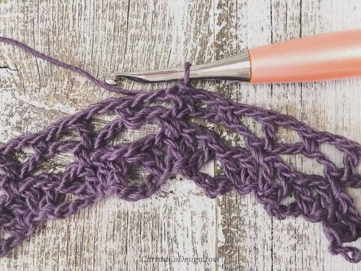 easy crochet lace picture of purple crochet lace cowl tutorial