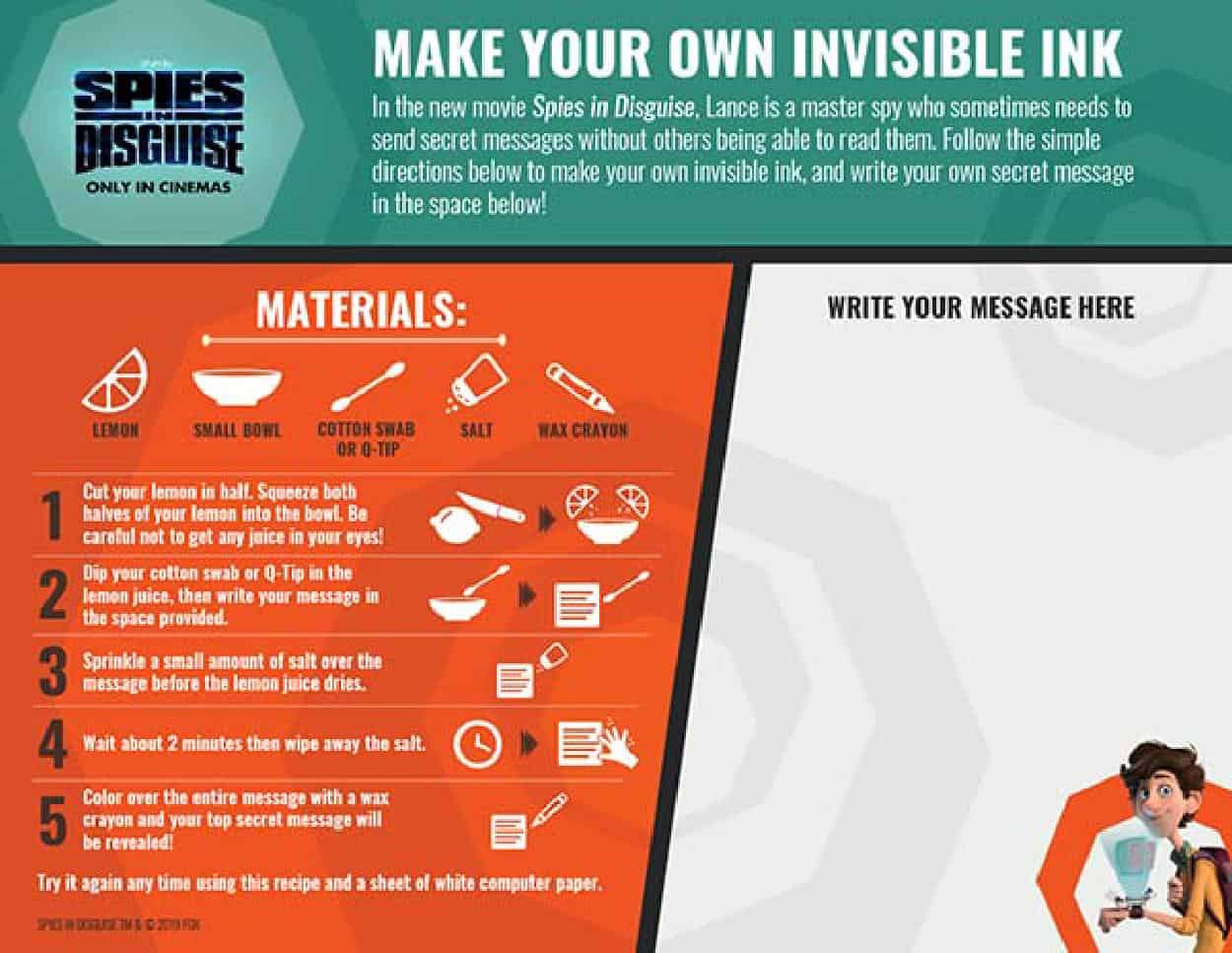 Spies in Disguise activity pack!