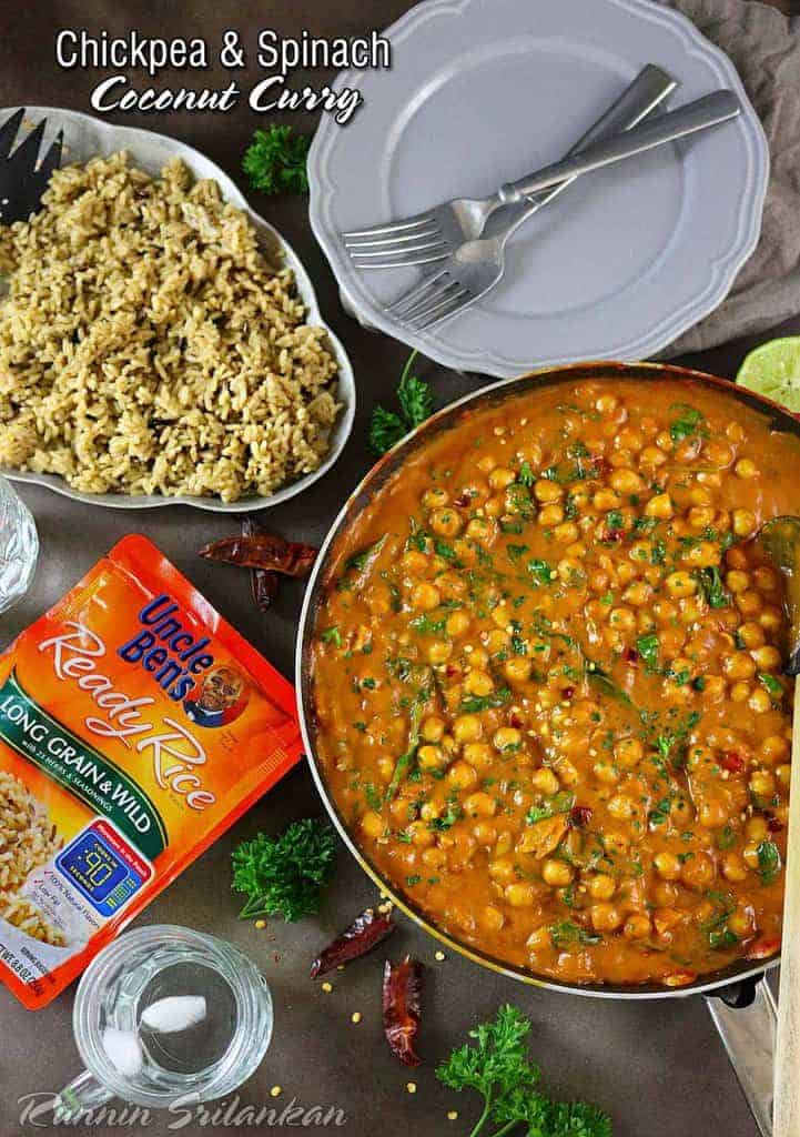 Easy Chickpea & Spinach Curry for dinner