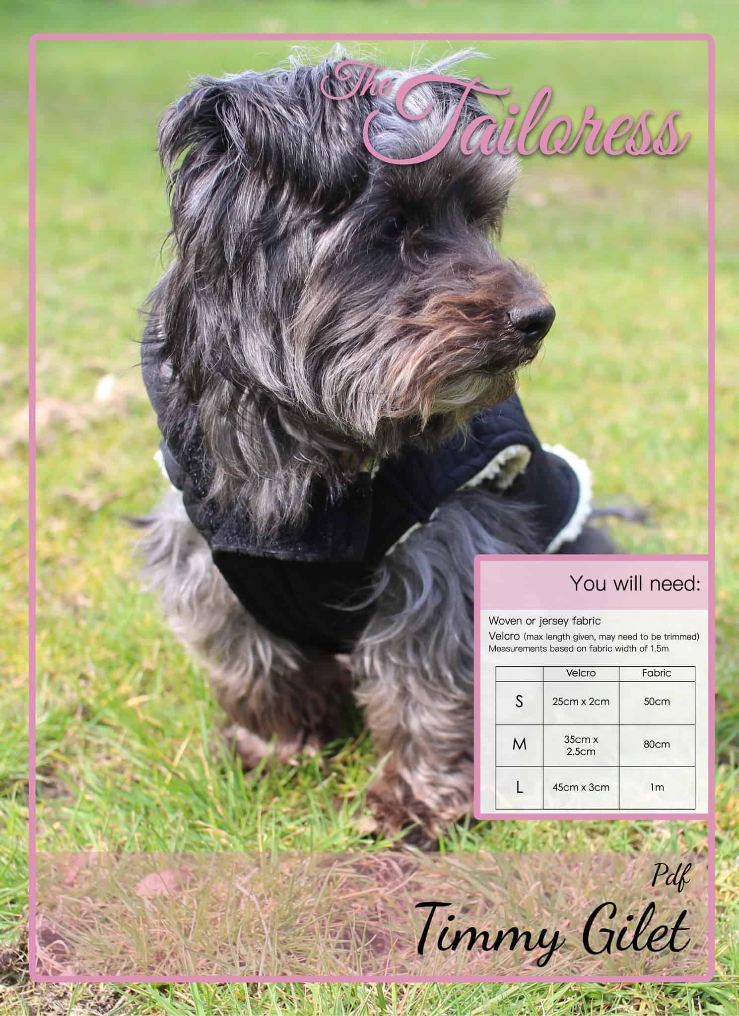 该Tailoress PDF缝纫图案 - 邓肯马甲对于狗教程 The Tailoress PDF Sewing Patterns - Timmy Gilet for Dogs Tutorial